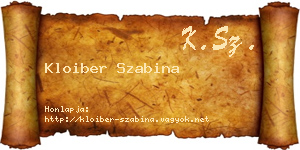 Kloiber Szabina névjegykártya